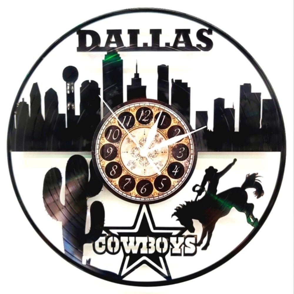 DALLAS COWBOYS vinyl record clock